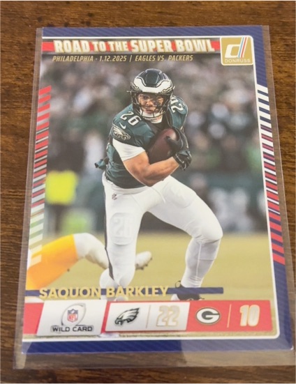 2025 Panini Donruss #4 Saquon Barkley Road to the Super Bowl — front