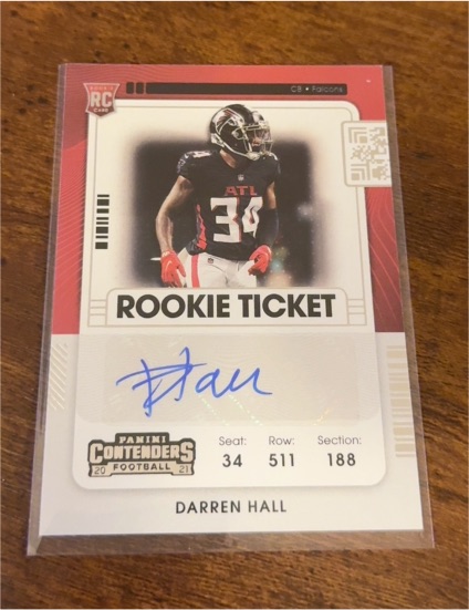 2021 Panini Contenders #200 Darren Hall Rookie Ticket — front