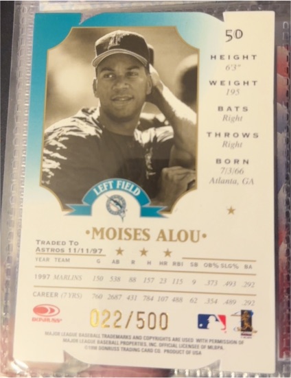 1997 Donruss #50 Moises Alou — front