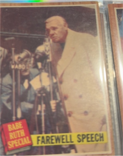 1962 Topps #144a Babe Ruth Special Farewell Speech — front