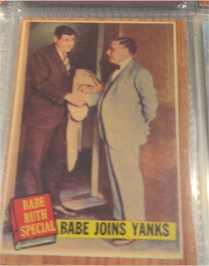 1962 Topps #136 Babe Ruth Special Babe Joins Yanks — front