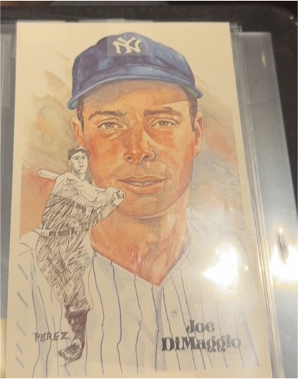 1980 Perez-Steele Hall of Fame Postcards #75 Joe DiMaggio — front
