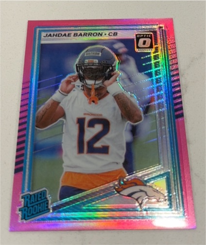 2025 Panini Donruss Optic #365 Jahdae Barron Rated Rookie Preview Pink — front