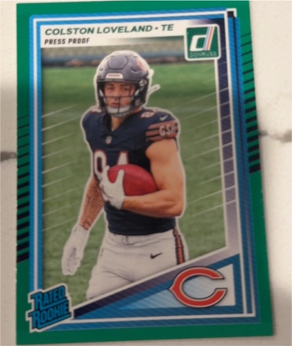 2025 Donruss #310 Colston Loveland Press Proof Green — front
