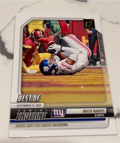 2025 Donruss #INS-MNS Malik Nabers Best of Instant — front