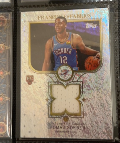 2025-26 Topps Franchise Fabrics #FF-TS Thomas Sorber — front