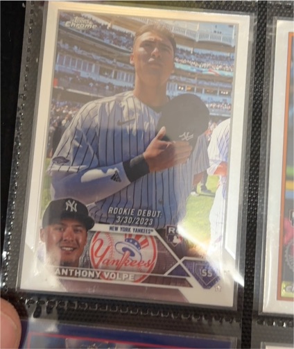 2023 Topps Chrome Update #US77 Anthony Volpe Rookie Debut — front