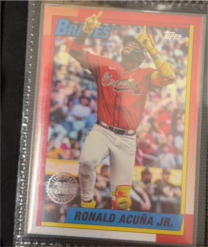 2025 Topps Update #U90-22 Ronald Acuña Jr. 1990 Topps Baseball 35th Anniversary — front