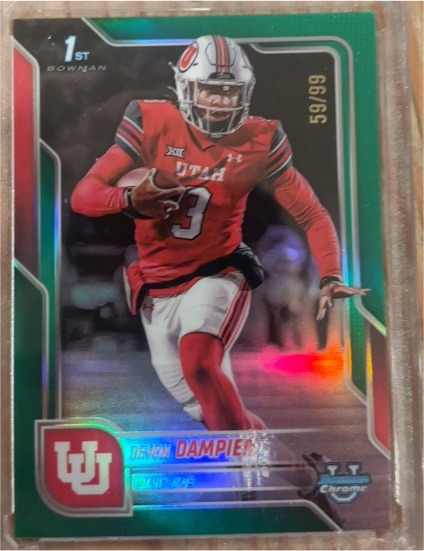 2025 Bowman University Chrome #3 Devon Dampier — front