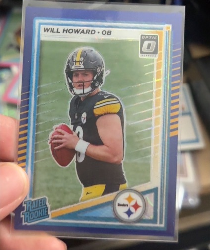 2025 Panini Donruss #309 Will Howard Optic Preview Pink Prizm Rated Rookie — front