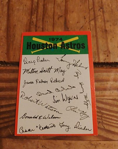 1974 Topps #NNO Houston Astros Team Checklists — front
