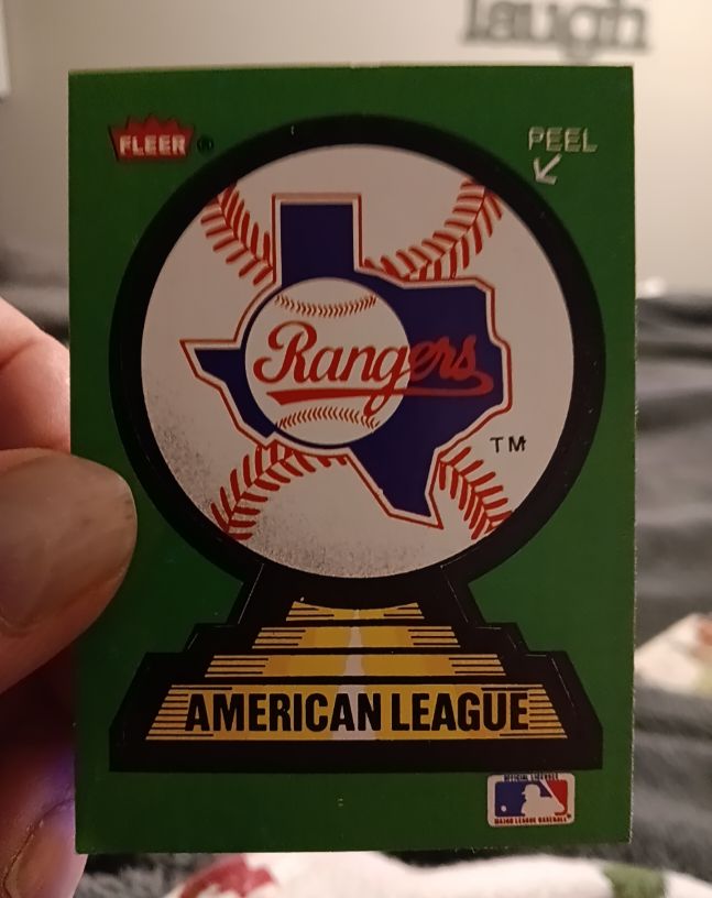 1988 Fleer #NNO Texas Rangers Team Sticker — front