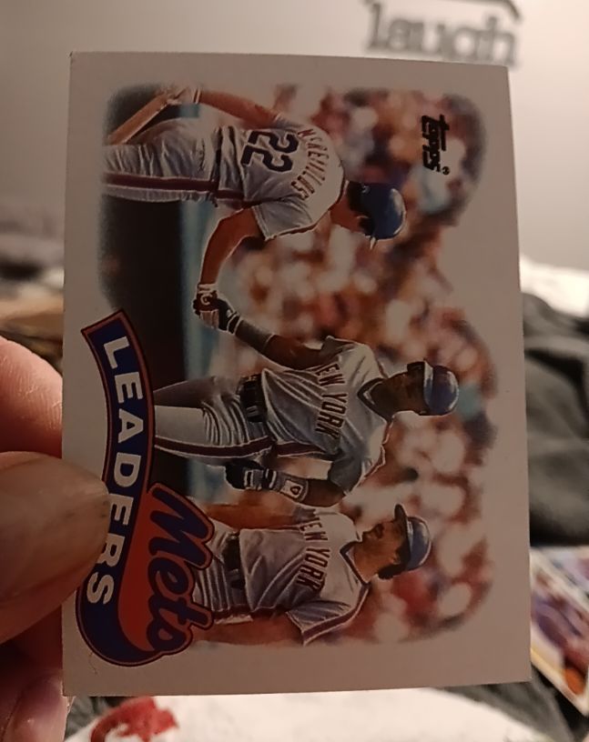 1989 Topps #291 Mets Leaders Darryl Strawberry, Keith Hernandez, Kevin McReynolds — front