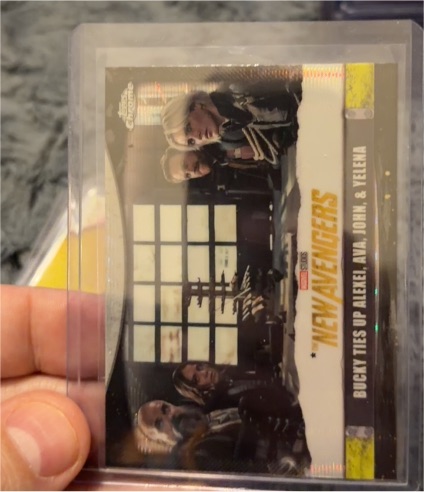 2025 Topps Chrome Marvel Studios Thunderbolts #T-21 Bucky Ties Up Alexei, Ava, John & Yelena — front