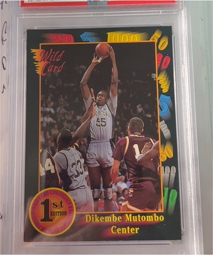 1992 Wild Card Collegiate #5 Dikembe Mutombo — front