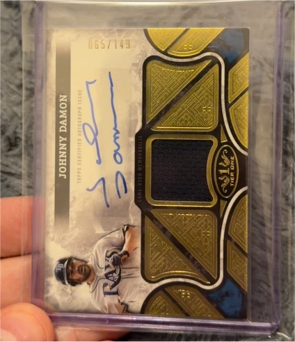 2025 Topps Tier One #AT1R-JDA Johnny Damon Tier One Autographed Relics #/149 — front