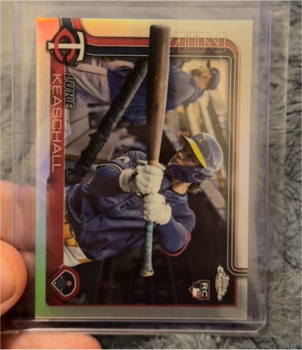 2025 Topps Chrome Update #USC106 Luke Keaschall Image Variation SP Refractor RC Twins — front