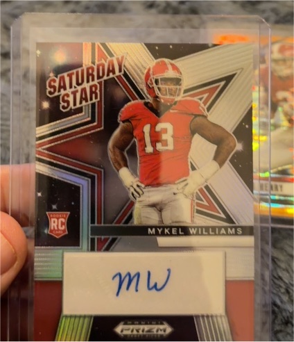 2025 Panini Prizm Draft Picks #SSS-MWS Mykel Williams Saturday Star Rookie Auto — front