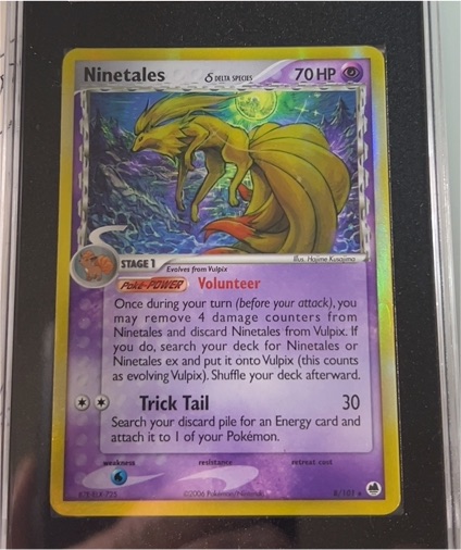 2006 Pokémon EX Dragon Frontiers #8 Ninetales (Delta Species) — front