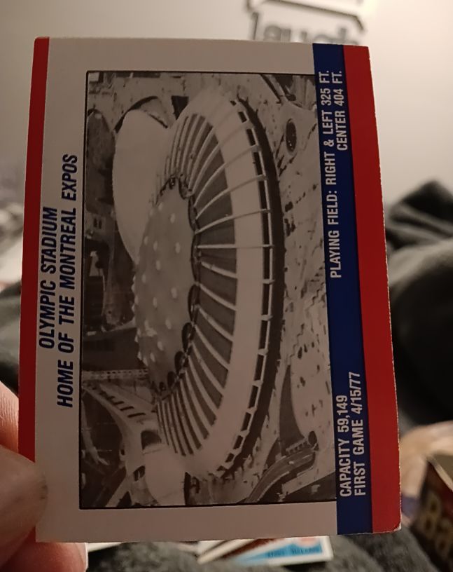 1988 Fleer #NNO Montreal Expos Olympic Stadium Sticker — front