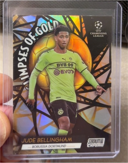 2021-22 Topps Stadium Club Chrome UEFA #GG-JB Jude Bellingham Glimpses of Gold — front