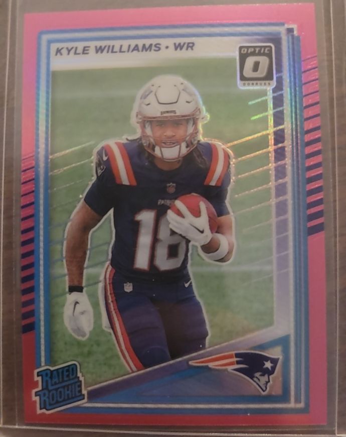 2025 Donruss Optic #327 Kyle Williams Rated Rookies Preview Pink — front