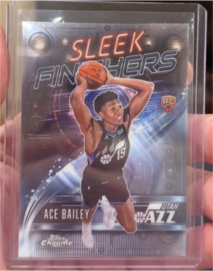 2025-26 Topps Chrome #SF-25 Ace Bailey Sleek Finishers Rookie Utah Jazz — front