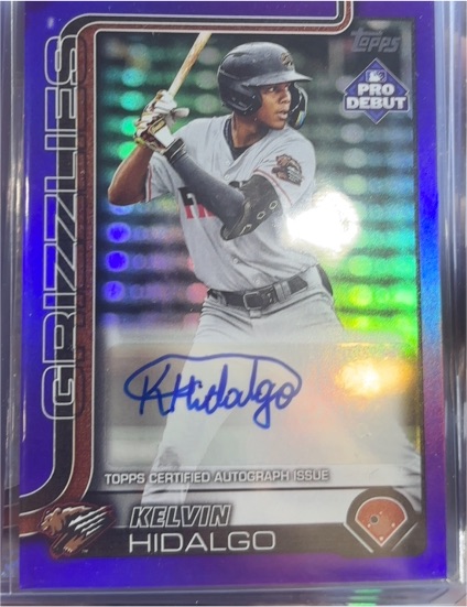 2025 Topps Pro Debut #PD-46 Kelvin Hidalgo Purple Foil Auto — front