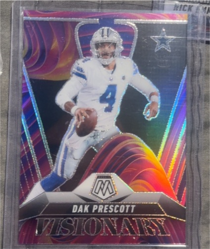 2025 Panini Mosaic #7 Dak Prescott Visionary Prizm — front