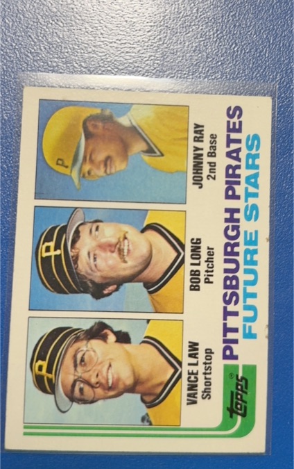 1982 Topps #291 Pirates Future Stars Vance Law / Bob Long / Johnny Ray — front