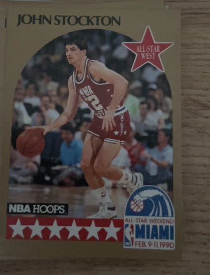 1990-91 Hoops #25 John Stockton — front