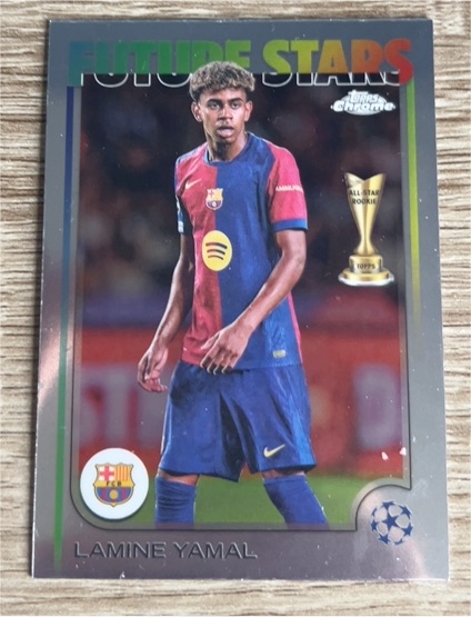2024-25 Topps Chrome UEFA #27 Lamine Yamal Future Stars — front