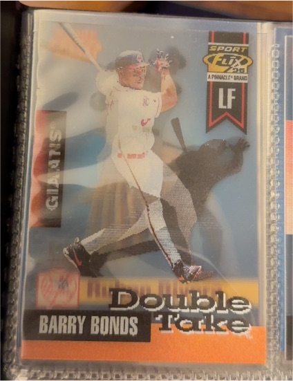 1996 Pinnacle Sportflix Double Take Barry Bonds — front
