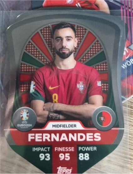 2024 Topps Match Attax Euro 2024 Chrome Pro Elite Shield #SC6 Bruno Fernandes — front
