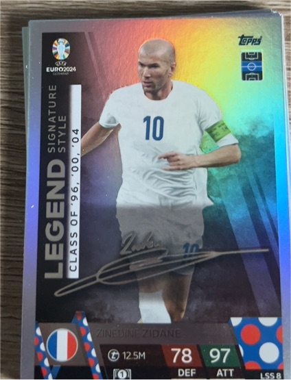 2024 Topps Match Attax Euro 2024 Legend Signature Style #LSS7 Zinedine Zidane — front