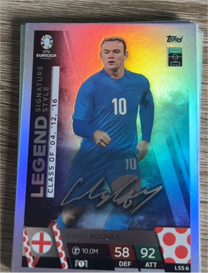 2024 Topps Match Attax Euro 2024 Legend Signature Style #LSS6 Wayne Rooney — front