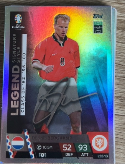 2024 Topps UEFA Euro Match Attax Legend Signature Style #LSS13 Dennis Bergkamp — front