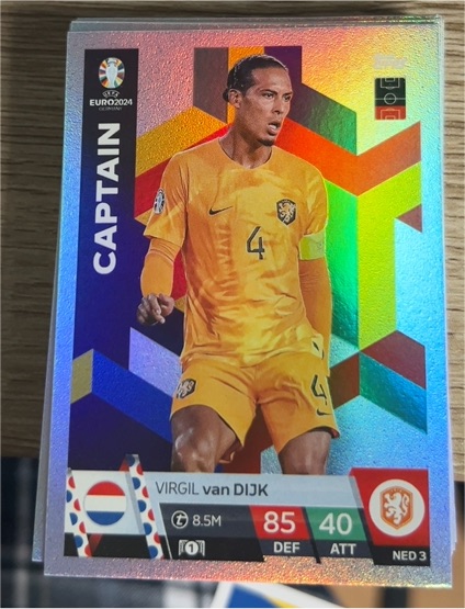 2024 Topps Match Attax UEFA Euro #NED3 Virgil van Dijk — front