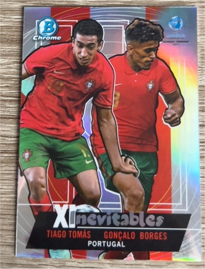 2022 Bowman Chrome Road to UEFA U21 #XI-5 Tiago Tomás/Gonçalo Borges — front