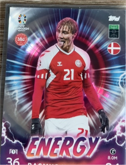 2024 Topps Match Attax Euro 2024 #36 Rasmus Højlund Energy — front