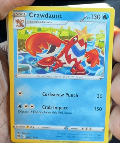 2022 Pokémon Sword & Shield Brilliant Stars #033 Crawdaunt — front