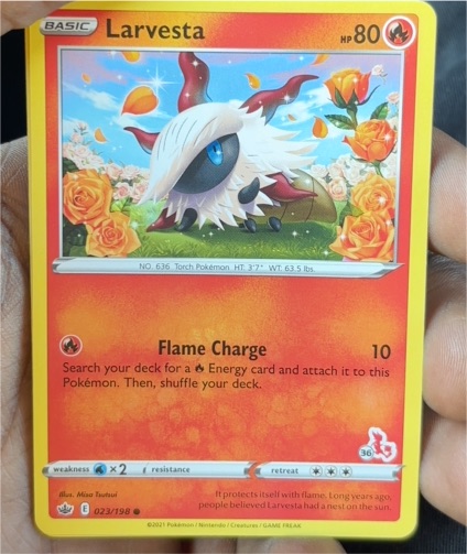 2021 Pokemon Chilling Reign #23 Larvesta — front