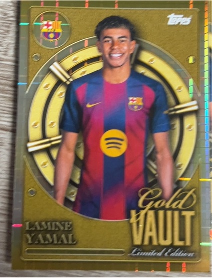 2025-26 Topps FC Barcelona Collector Tin Lamine Yamal #GV-5 Gold Vault — front