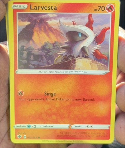 2020 Pokemon Darkness Ablaze #029 Larvesta — front
