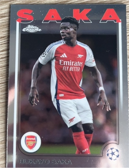 2024-25 Topps Chrome UEFA Club Competitions #77 Bukayo Saka Arsenal FC — front