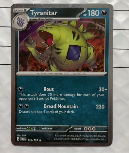 2022 Pokémon SV02: Paldea Evolved #135 Tyranitar — front