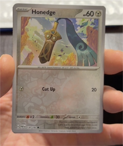 2023 Pokémon Paradox Rift #130 Honedge — front
