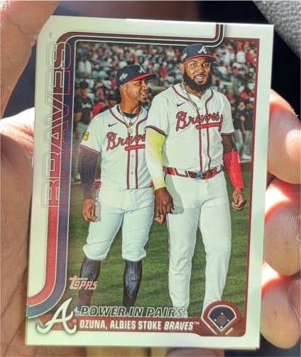 2025 Topps Update #US229 Power In Pairs Marcell Ozuna / Ozzie Albies — front