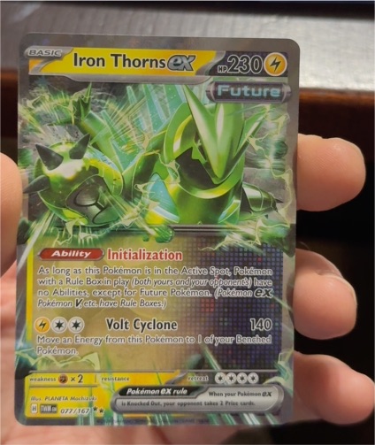 2023 Pokémon TCG Scarlet & Violet Twilight Masquerade #077 Iron Thorns ex — front