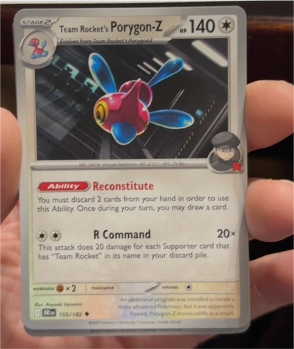 2025 Pokémon SV10: Destined Rivals #155 Team Rocket's Porygon-Z — front